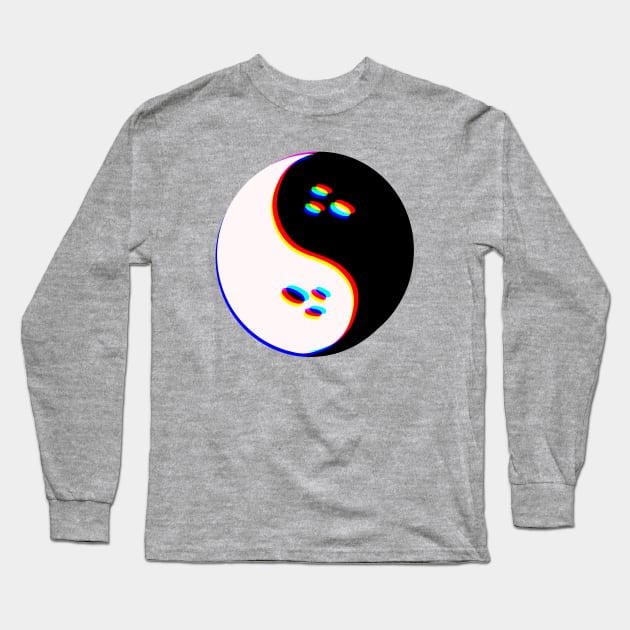 Spooky Yin Yang 3D Long Sleeve T-Shirt by Doodle by Meg